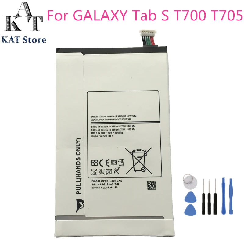 EB-BT705FBE 4900mAh Tablet Battery For Samsung GALAXY Tab S 8.4 SM T700 T705 Battery Replacement High Quality AAA Gift Tools
EB-BT705FBE 4900mAh Tablet Battery For Samsung GALAXY Tab S 8.4 SM T700 T705 Battery Replacement High Quality AAA Gift Tools