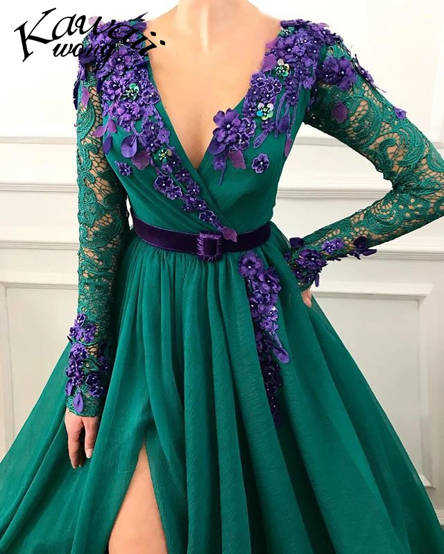 Elegant Green Special Occasion Dresses Long Sleeve Lace Appliques Plus Size Evening Dress Evening Gown Evening Dresses KW0131
Elegant Green Special Occasion Dresses Long Sleeve Lace Appliques Plus Size Evening Dress Evening Gown Evening Dresses KW0131