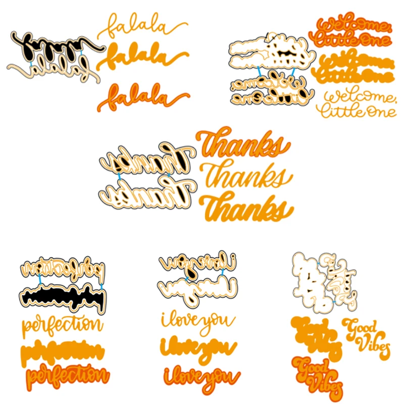 New Words and Outlines Metal Cutting Dies New Stencils for DIY Scrapbooking DIY Paper Cards Craft Making Fun Decoration
New Words and Outlines Metal Cutting Dies New Stencils for DIY Scrapbooking DIY Paper Cards Craft Making Fun Decoration