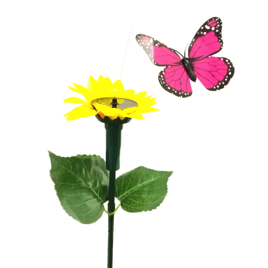 

New Vibration Solar Power Dancing Flying Fluttering Butterflies Hummingbird Garden Decorative Stake 2019