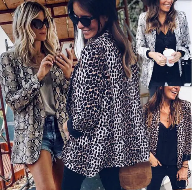 European and American explosions retro snake pattern leopard print blazer long sleeve loose feminine
European and American explosions retro snake pattern leopard print blazer long sleeve loose feminine