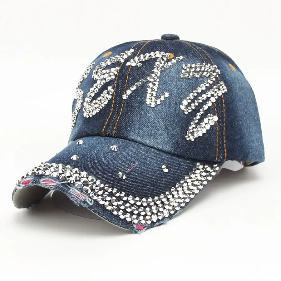 hot sale summer sexy bling rhinestones jeans baseball hat for women and men unisex sun casquette cap fashion snapback hat Bone
hot sale summer sexy bling rhinestones jeans baseball hat for women and men unisex sun casquette cap fashion snapback hat Bone