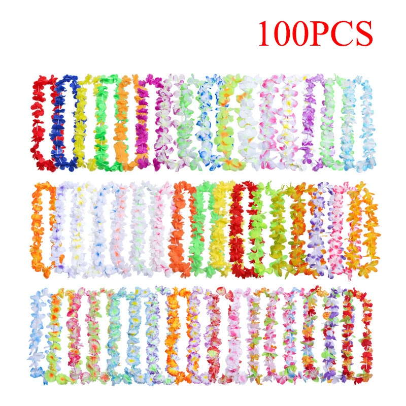 100pcs/set Hawaiian Garland Artificial Leis Flower Necklace Fancy Dress Beach Fun Party Supplies DIY Wedding Party Decoration
100pcs/set Hawaiian Garland Artificial Leis Flower Necklace Fancy Dress Beach Fun Party Supplies DIY Wedding Party Decoration