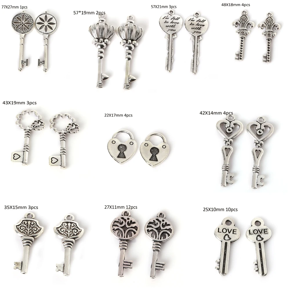 Vintage Metal Key Charms Fashion Retro Keys Pendant DIY Handmade Choker Jewelry Findings for DIY Charms Bracelet Making
Vintage Metal Key Charms Fashion Retro Keys Pendant DIY Handmade Choker Jewelry Findings for DIY Charms Bracelet Making
