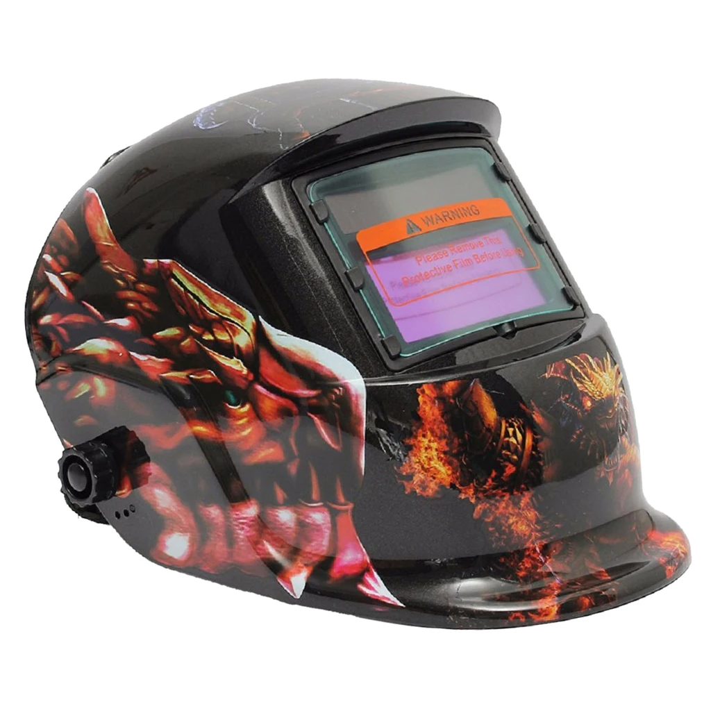 Auto Darkening Solar Welding Grinding Helmet Mask - Fire retardant, UV & IR protection, Solar panal+li battery