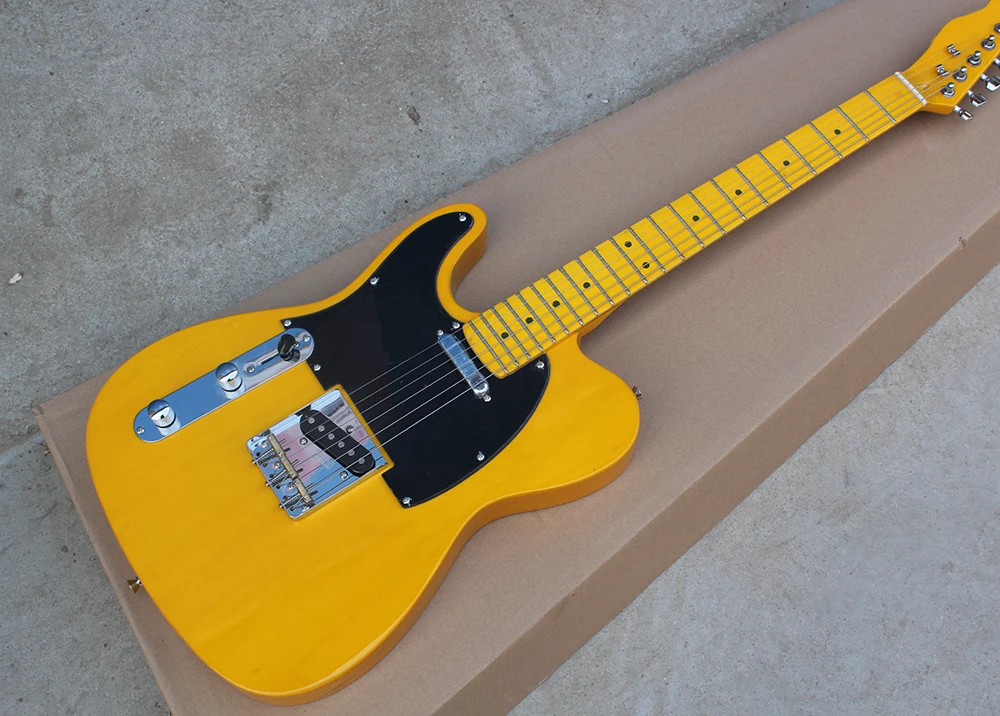 Yellow Left Handed Electric Guitar with Black Pickguard,Yellow Maple Fretboard,Chrome Hardwares,offering customized services
Yellow Left Handed Electric Guitar with Black Pickguard,Yellow Maple Fretboard,Chrome Hardwares,offering customized services
