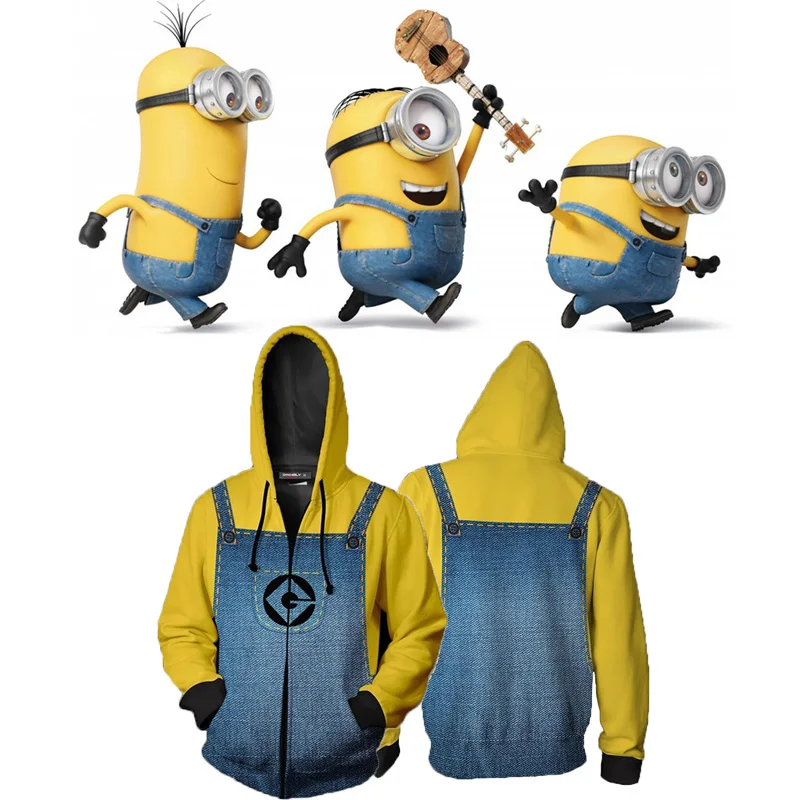 2019 Minion Hooded Sweatshirt With Hat Minion Cosplay Costumes For Men Male Unisex Anime Cartoon Zipper Hoodies Jackets Clothes
2019 Minion Hooded Sweatshirt With Hat Minion Cosplay Costumes For Men Male Unisex Anime Cartoon Zipper Hoodies Jackets Clothes