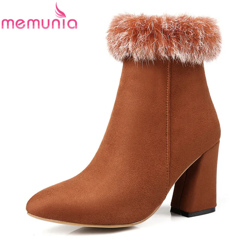 MEMUNIA NEW arrival ankle boots women 2020 pointed toe flock thick high heels boots with faux fur elegant female sexy shoes
MEMUNIA NEW arrival ankle boots women 2020 pointed toe flock thick high heels boots with faux fur elegant female sexy shoes