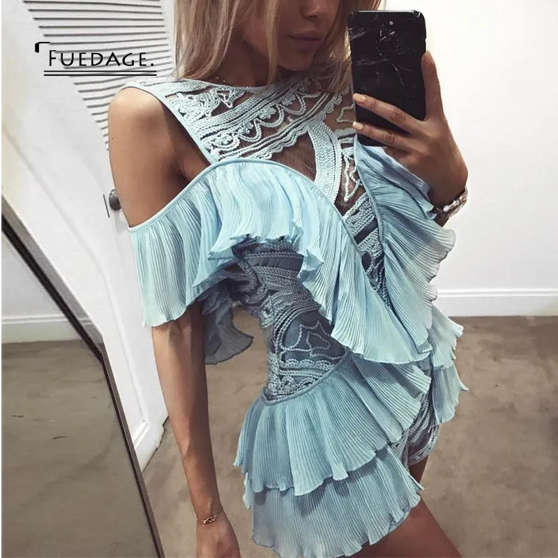 Fuedage Summer Autumn Lace Off Shoulder Playsuit 2017 Women Chiffon Short Jumpsuit Romper Sexy Short Sleeves Club Party Overalls
Fuedage Summer Autumn Lace Off Shoulder Playsuit 2017 Women Chiffon Short Jumpsuit Romper Sexy Short Sleeves Club Party Overalls