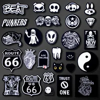 SKULL GHOST CAT Embroidered Patch Applique Cute Patches Fabric Badge Garment DIY Apparel Accessories Badges image