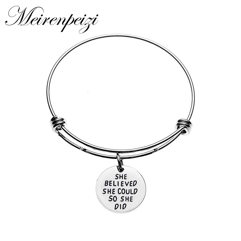 She Believed She Could So She Did Inspirational Adjustable Expandable Charm Bangle Bracelet For Women
She Believed She Could So She Did Inspirational Adjustable Expandable Charm Bangle Bracelet For Women