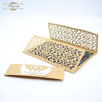 50 pieces luxurious customize laser cut invitations card with swan belly band for wedding
50 pieces luxurious customize laser cut invitations card with swan belly band for wedding