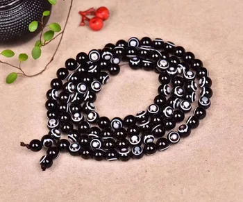 Certificate Natural Natural Eye Agate 108 Prayer Beads Bracelet White Line Eye Totem Amuelt Elastic Women Man Necklace 8mm AAAAA
Certificate Natural Natural Eye Agate 108 Prayer Beads Bracelet White Line Eye Totem Amuelt Elastic Women Man Necklace 8mm AAAAA