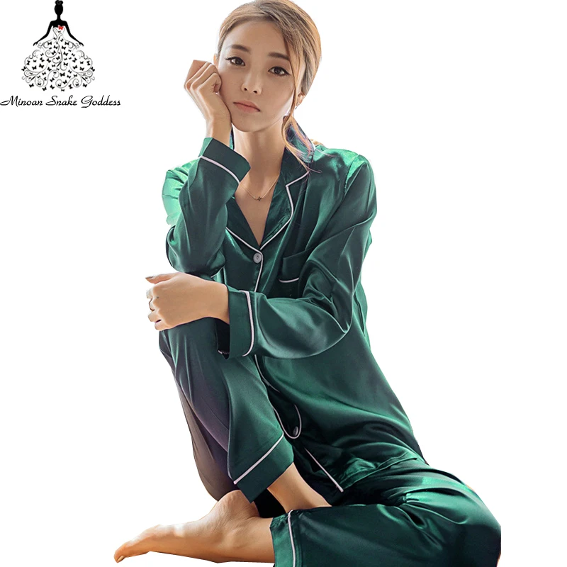 Silk Satin Pyjamas Set women Plus Size M-5XL Long Sleeve Sleepwear Female Sleep Two Piece Set Loungewear Shirts+Pants Pyjamas
Silk Satin Pyjamas Set women Plus Size M-5XL Long Sleeve Sleepwear Female Sleep Two Piece Set Loungewear Shirts+Pants Pyjamas