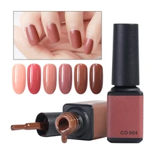 6 ml Creme Nu Verniz Gel Unha Polonês Caramelo de Café Vermelho Cor Pure Soak Off Verniz Gel UV Permanente de Arte decoração LACO01-06(China)