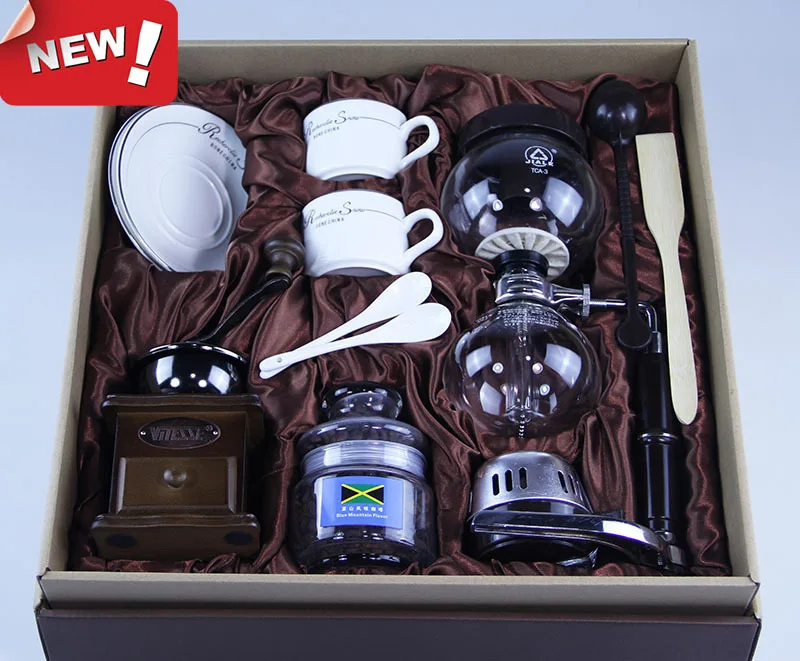 Manual coffee Syphon Gift Set distillation pot home coffee maker TCA-3-D breaker with coffee mill coffee cup set
Manual coffee Syphon Gift Set distillation pot home coffee maker TCA-3-D breaker with coffee mill coffee cup set
