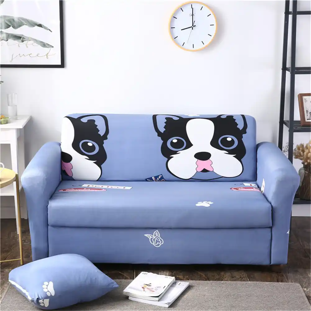 Cute Big Dog Pattern Spandex Full Sofa Cover Sectional Couch
