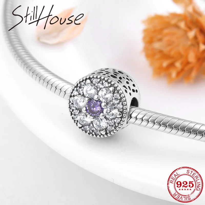 925 Sterling Silver fashion Clear purple crystal CZ flower Round beads Fit Original Pandora Charm Bracelet Jewelry Making 2018
925 Sterling Silver fashion Clear purple crystal CZ flower Round beads Fit Original Pandora Charm Bracelet Jewelry Making 2018
