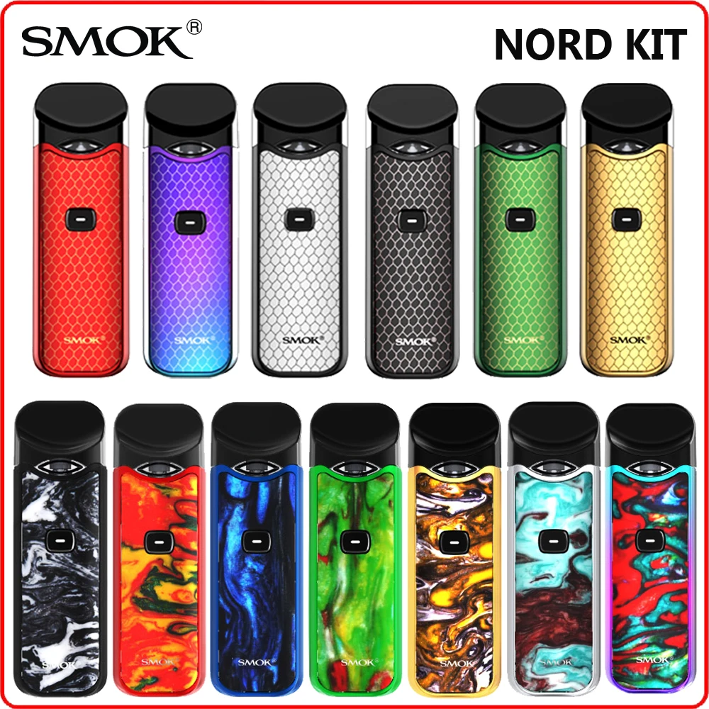 

NEW Original SMOK Nord Kit Carbon Fiber Electronic E Cigarette Anti-Leaking Mini Vape Pen with 1100mAh Battery Pods Coil VS NOVO