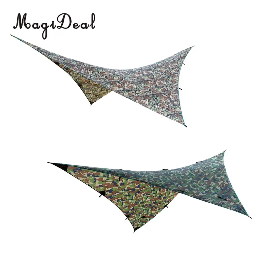 MagiDeal Waterproof Camping Awning Tarp Trail Tent Sun Shade Hammock Shelter for Outdoor Hiking Picnic Tent Sunshade Supplies