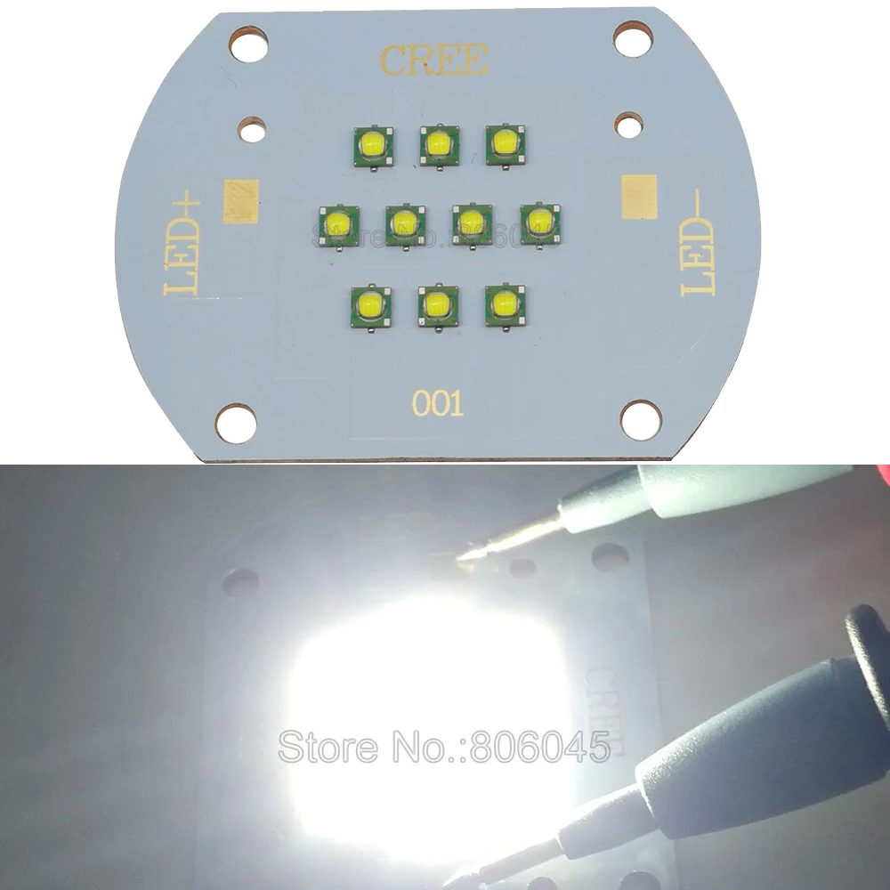 

30W CREE XP-E XPE Cool White 6500K 10-LED 10 Chips Multi-Chip Intergrated LED Emitter Light DC 30-36V 1000mA High Power LED Lamp