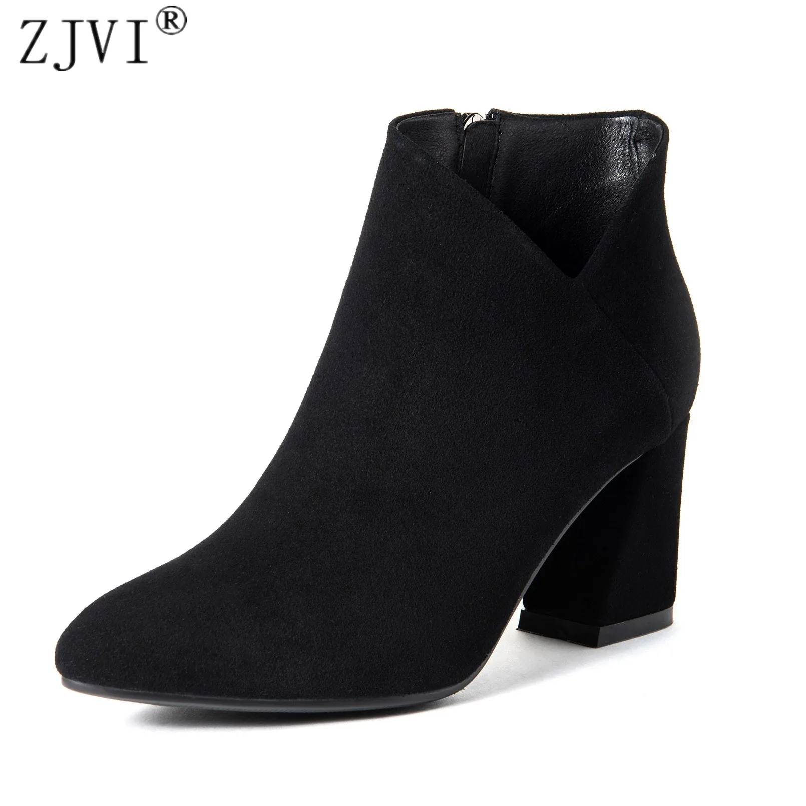 ZJVI Women suede Leather ankle boots woman 2019 autumn spring high Heels boots ladies female nubuck black gray pointed toe shoes
ZJVI Women suede Leather ankle boots woman 2019 autumn spring high Heels boots ladies female nubuck black gray pointed toe shoes