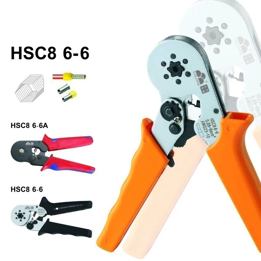 6-6 0.25-6mm 23-10awg Hexagon & 10s 0.25-10mm 23-7awg Quadrilateral Tube Bootlace Terminal Crimping Pliers Crimp Hand Tools Hsc8 
6-6 0.25-6mm 23-10awg Hexagon & 10s 0.25-10mm 23-7awg Quadrilateral Tube Bootlace Terminal Crimping Pliers Crimp Hand Tools Hsc8