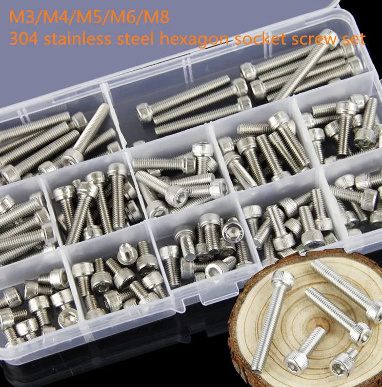 M3/M4/M5/M6/M8 304 Stainless Steel Hexagon Socket Head Cap Screws Bicycle Hex Bolts Nut Screw Set Assortment Kit
M3/M4/M5/M6/M8 304 Stainless Steel Hexagon Socket Head Cap Screws Bicycle Hex Bolts Nut Screw Set Assortment Kit