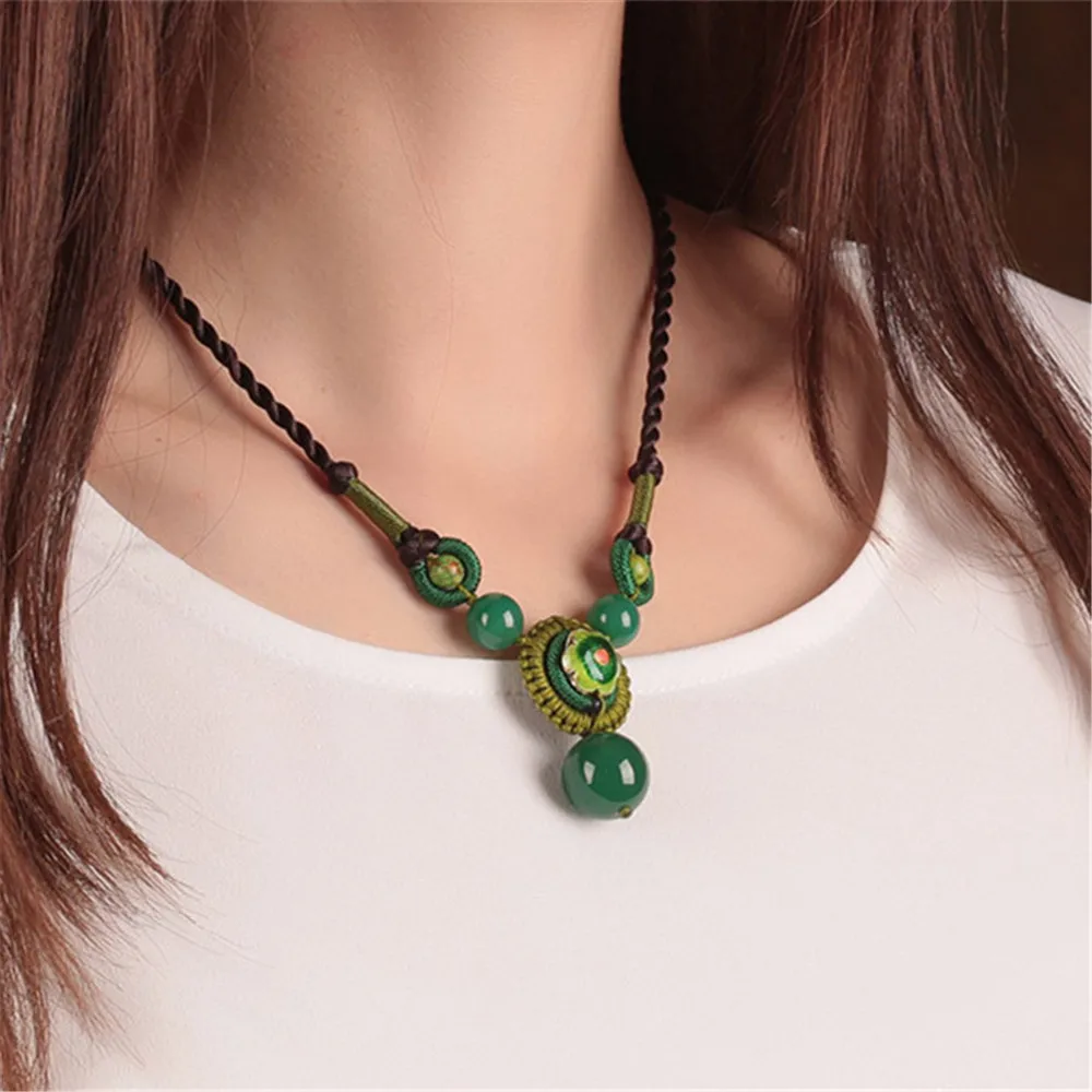Green cloisonne necklace Imitation stone ethical wind restoring ancient ways of clavicle short chain original manual accessories
Green cloisonne necklace Imitation stone ethical wind restoring ancient ways of clavicle short chain original manual accessories