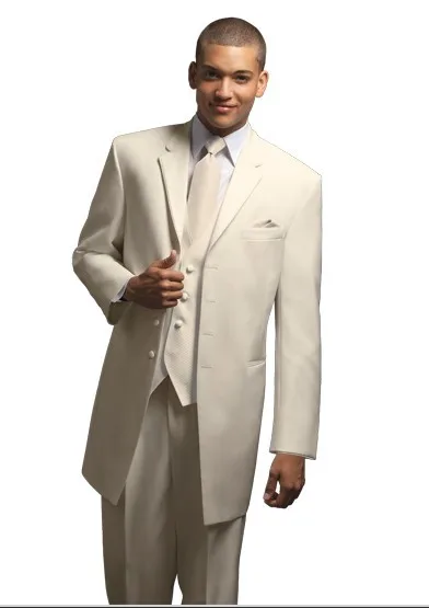 

Ivory Groom Tuxedo Four Buttons Groomsmen Notch Lapel Wedding/Dinner Suits Best Man Bridegroom (Jacket+Pants+Tie+Vest) B250