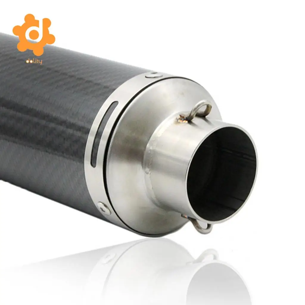 51mm Slip-On Motorcycle Racing Street Exhaust Muffler Carbon Fiber L.345mm