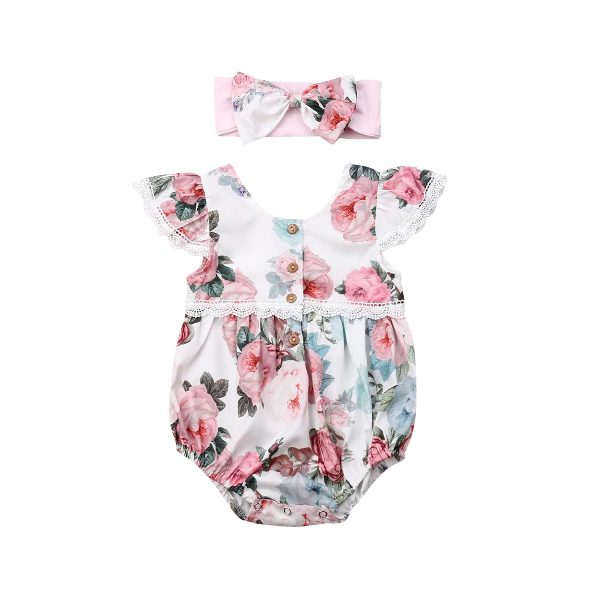 Newborn Infant Baby Girl Floral Bodysuit Clothes Ruffle Sleeve Lace Flowers Jumpsuits Headband Outfit Set
Newborn Infant Baby Girl Floral Bodysuit Clothes Ruffle Sleeve Lace Flowers Jumpsuits Headband Outfit Set