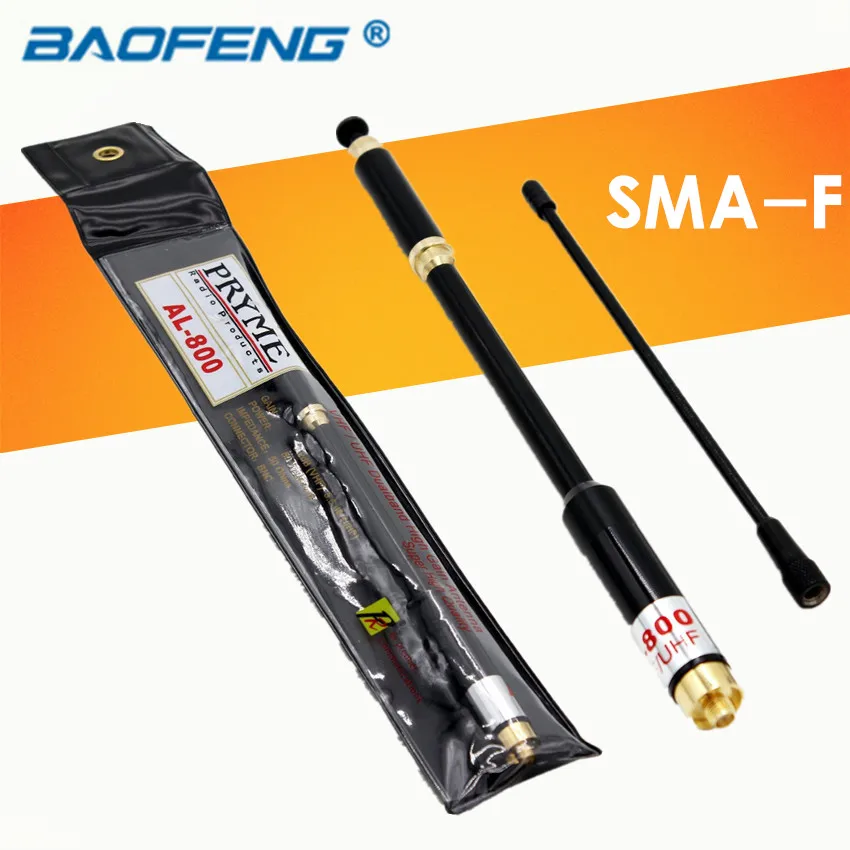 AL-800 SMA-Female 144/430MHz High Gain Super High Quality Telescopic Antenna for PRYME Kenwood HYT BAOFENG WLKIE TALKIE
AL-800 SMA-Female 144/430MHz High Gain Super High Quality Telescopic Antenna for PRYME Kenwood HYT BAOFENG WLKIE TALKIE