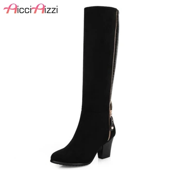 ZALAVOR Size 31-45 Women High Heel Boots Real Leather Zipper Thick Heels Shine Knee Botas Simple Calssic Women Long Boots
ZALAVOR Size 31-45 Women High Heel Boots Real Leather Zipper Thick Heels Shine Knee Botas Simple Calssic Women Long Boots