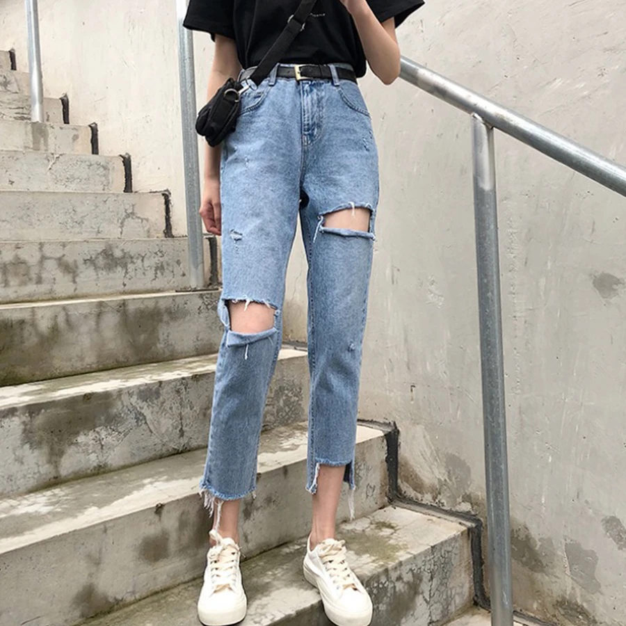 2019 Summer Korean Version Hole, Irregular Jeans, Ladies High Waist Raw Fashion Pants Pants Girl Plus Size Slim Fit Jeans Woman
2019 Summer Korean Version Hole, Irregular Jeans, Ladies High Waist Raw Fashion Pants Pants Girl Plus Size Slim Fit Jeans Woman