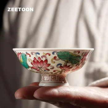 60ml Boutiques Jingdezhen Ceramic Color Enamel Porcelain Lotus Teacup Master Cup Tea Set Zhengde Tea Bowl Vintage Home Decor
60ml Boutiques Jingdezhen Ceramic Color Enamel Porcelain Lotus Teacup Master Cup Tea Set Zhengde Tea Bowl Vintage Home Decor