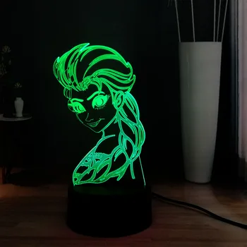 Cartoon 3D Illusion Lamp Fairy Tale Princess Elsa RGB colorful Atmosphere decoration LED Night Light Kids Gift Free Shipping
Cartoon 3D Illusion Lamp Fairy Tale Princess Elsa RGB colorful Atmosphere decoration LED Night Light Kids Gift Free Shipping