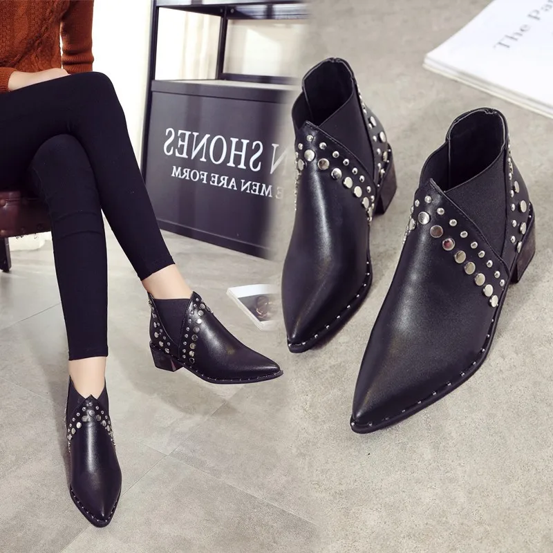 Chelsea boots women thick heels ladies european ankle elastic bota feminina rivets decorate motorcycle botas mujer woman shoes
Chelsea boots women thick heels ladies european ankle elastic bota feminina rivets decorate motorcycle botas mujer woman shoes
