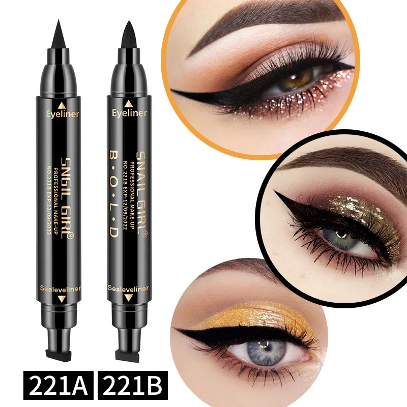 Double-Headed Seal Black Eyeliner Triangle Seal Eyeliner 2-in-1 Waterproof Eyes Make kit with Eyeliner Pen Eyeliner Stamp 1PCS
Double-Headed Seal Black Eyeliner Triangle Seal Eyeliner 2-in-1 Waterproof Eyes Make kit with Eyeliner Pen Eyeliner Stamp 1PCS