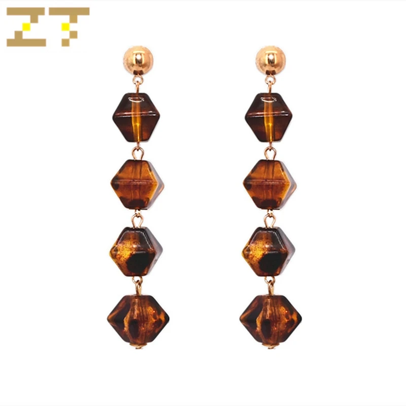 Hot Sale Fashion Geometric Lozenge Brown Transparent Acrylic Long Statement Connection Dangle Drop Earrings for Women Jewelry
Hot Sale Fashion Geometric Lozenge Brown Transparent Acrylic Long Statement Connection Dangle Drop Earrings for Women Jewelry