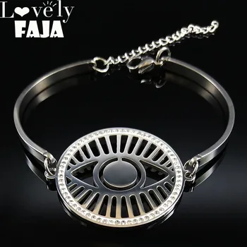 2020 Mauvais oeil Crystal Stainless Steel Bangle Women Bracelets & Bangles Jewelry bracelet femme acier inoxydable B18294 
2020 Mauvais oeil Crystal Stainless Steel Bangle Women Bracelets & Bangles Jewelry bracelet femme acier inoxydable B18294