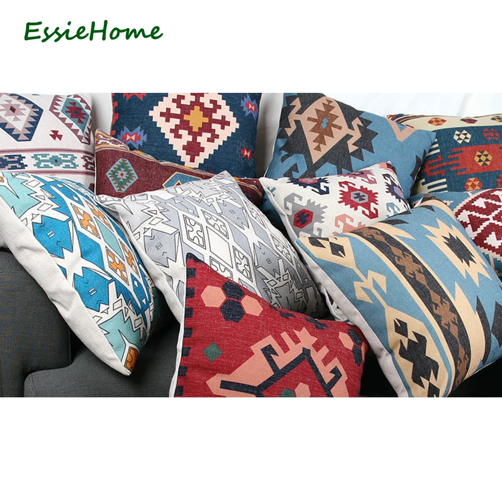 ESSIE HOME High-End Digital Print Blue Turkish Ethnic Kilim Diamond Pattern Pillow Cushion For Sofa Home Decoration Throw
ESSIE HOME High-End Digital Print Blue Turkish Ethnic Kilim Diamond Pattern Pillow Cushion For Sofa Home Decoration Throw
