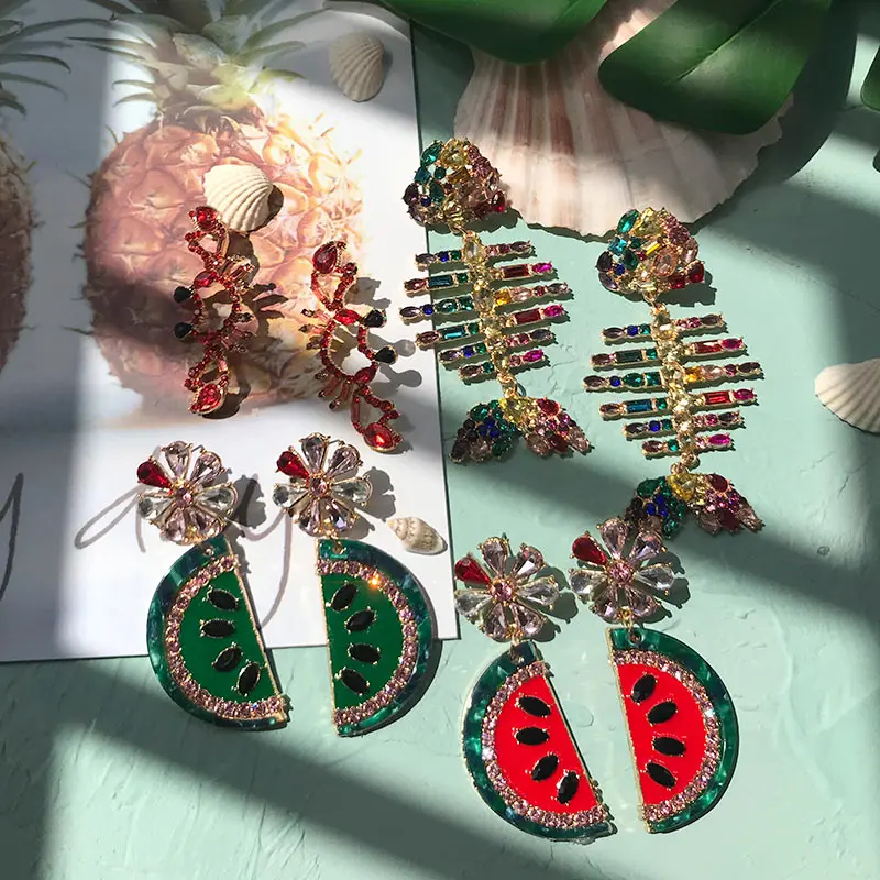 Flatfoosie 2019 Glass Crystal Fruit Drop Earrings for Women Watermelon Crystal Fish Earrings Bridal Party Jewelry Korean Party
Flatfoosie 2019 Glass Crystal Fruit Drop Earrings for Women Watermelon Crystal Fish Earrings Bridal Party Jewelry Korean Party
