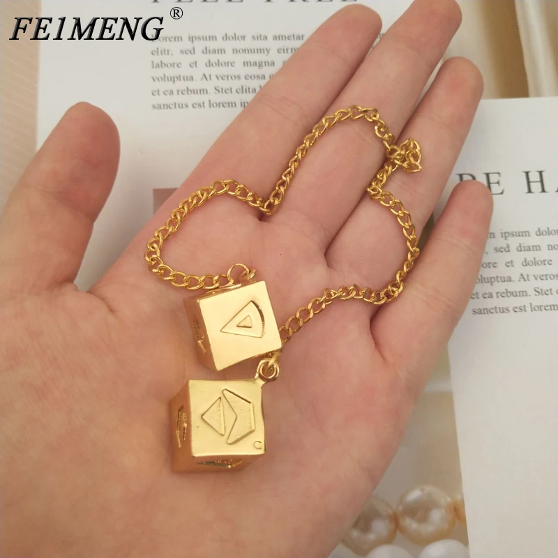 Star Wars Car Rearview Mirror Ornaments Han Solo Lucky Dice Prop 1.3 cm Dice Link Chain Gold Color Bracelets For Women Trinkets
Star Wars Car Rearview Mirror Ornaments Han Solo Lucky Dice Prop 1.3 cm Dice Link Chain Gold Color Bracelets For Women Trinkets