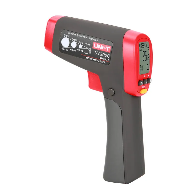 Professional pyrometer infrared UNI-T UT302C non-contact infrared thermometer -32~650 Degrees Temperature Tester Pyrometer
Professional pyrometer infrared UNI-T UT302C non-contact infrared thermometer -32~650 Degrees Temperature Tester Pyrometer