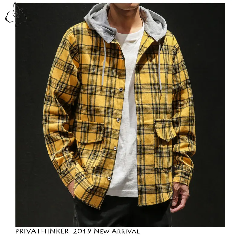 Privathinker Man New Macheda Streetwear 2019 Casual Shirts Mens Japan Pockets Shirts Male Autumn Detachable Hooded Plaid Shirt
Privathinker Man New Macheda Streetwear 2019 Casual Shirts Mens Japan Pockets Shirts Male Autumn Detachable Hooded Plaid Shirt