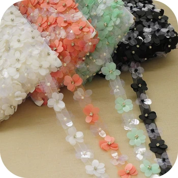1 yard 2.5cm Fashion exquisite accessories multi color 3D plastic flower lace trim sequined beads lace ribbons for DIY clothing
1 yard 2.5cm Fashion exquisite accessories multi color 3D plastic flower lace trim sequined beads lace ribbons for DIY clothing