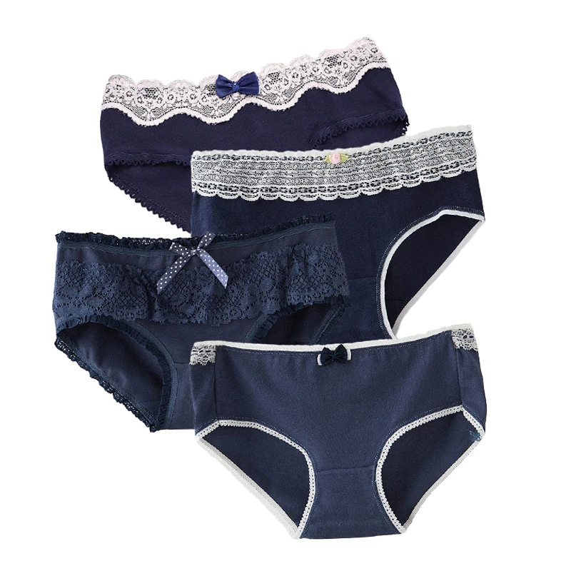 4pcs/lot Panties Women Underwear Cotton Comfort Seamless Girls briefs Printed Intimate Lady breathable panties black and blue
4pcs/lot Panties Women Underwear Cotton Comfort Seamless Girls briefs Printed Intimate Lady breathable panties black and blue