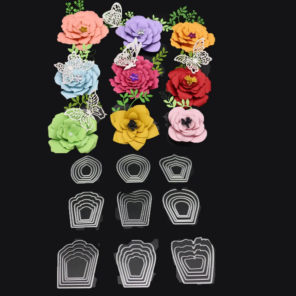 Hemere 9pcs Large Flower Frame Metal Cutting Dies Stencil for DIY Scrapbooking Paper Album Embossing Gift Card Decorative Crafts
Hemere 9pcs Large Flower Frame Metal Cutting Dies Stencil for DIY Scrapbooking Paper Album Embossing Gift Card Decorative Crafts