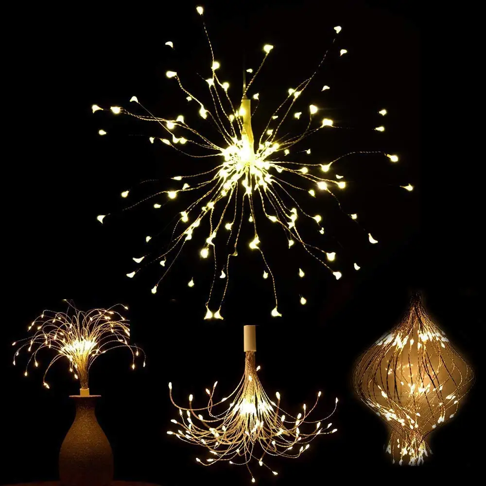 8 mode Remote Control Led String Lighting Christmas DIY Firework String Lights Silver Wire Fairy Light Holiday Party Decor lamp
8 mode Remote Control Led String Lighting Christmas DIY Firework String Lights Silver Wire Fairy Light Holiday Party Decor lamp